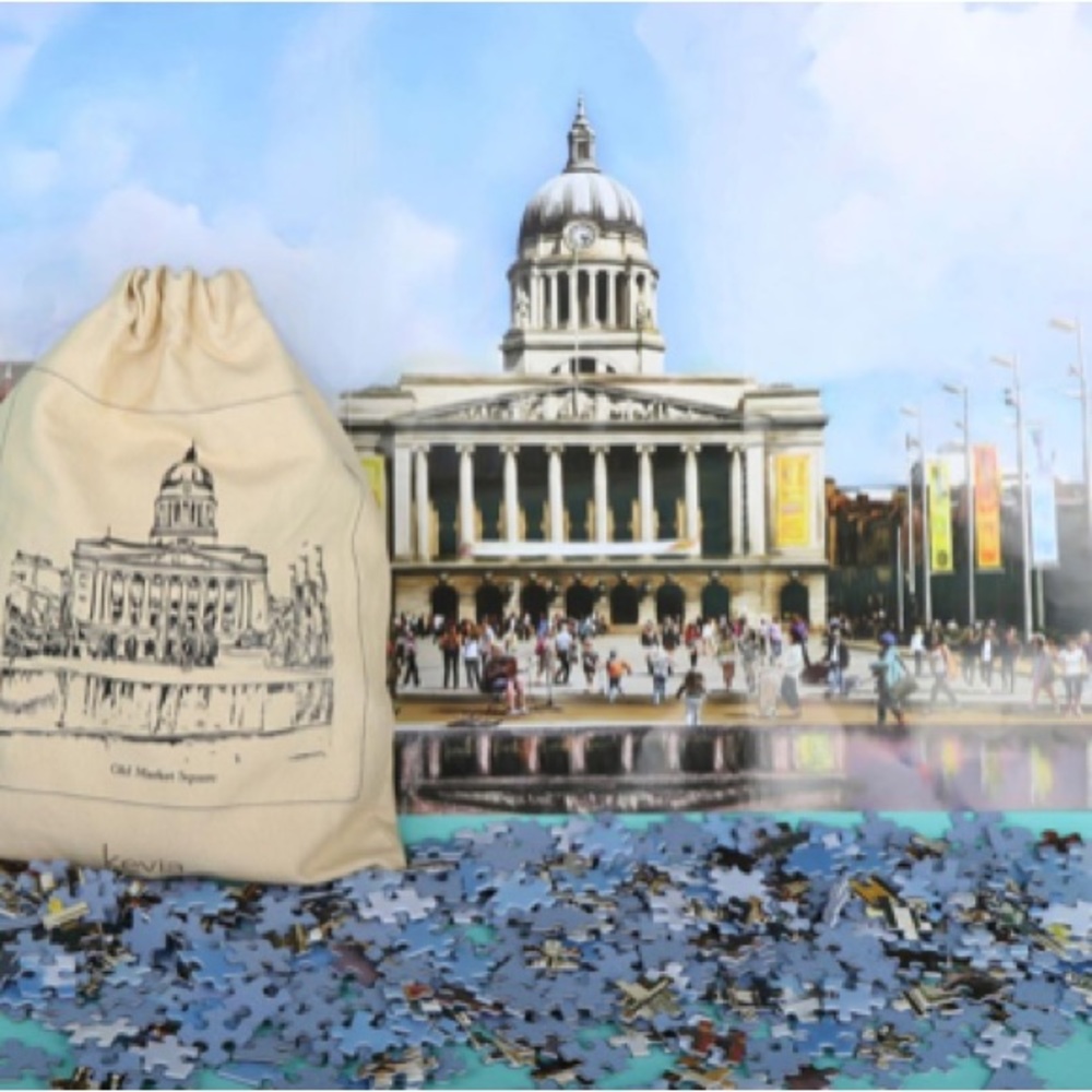 Nottingham Old Market Square 500 Pc Puzzle in canvas bag